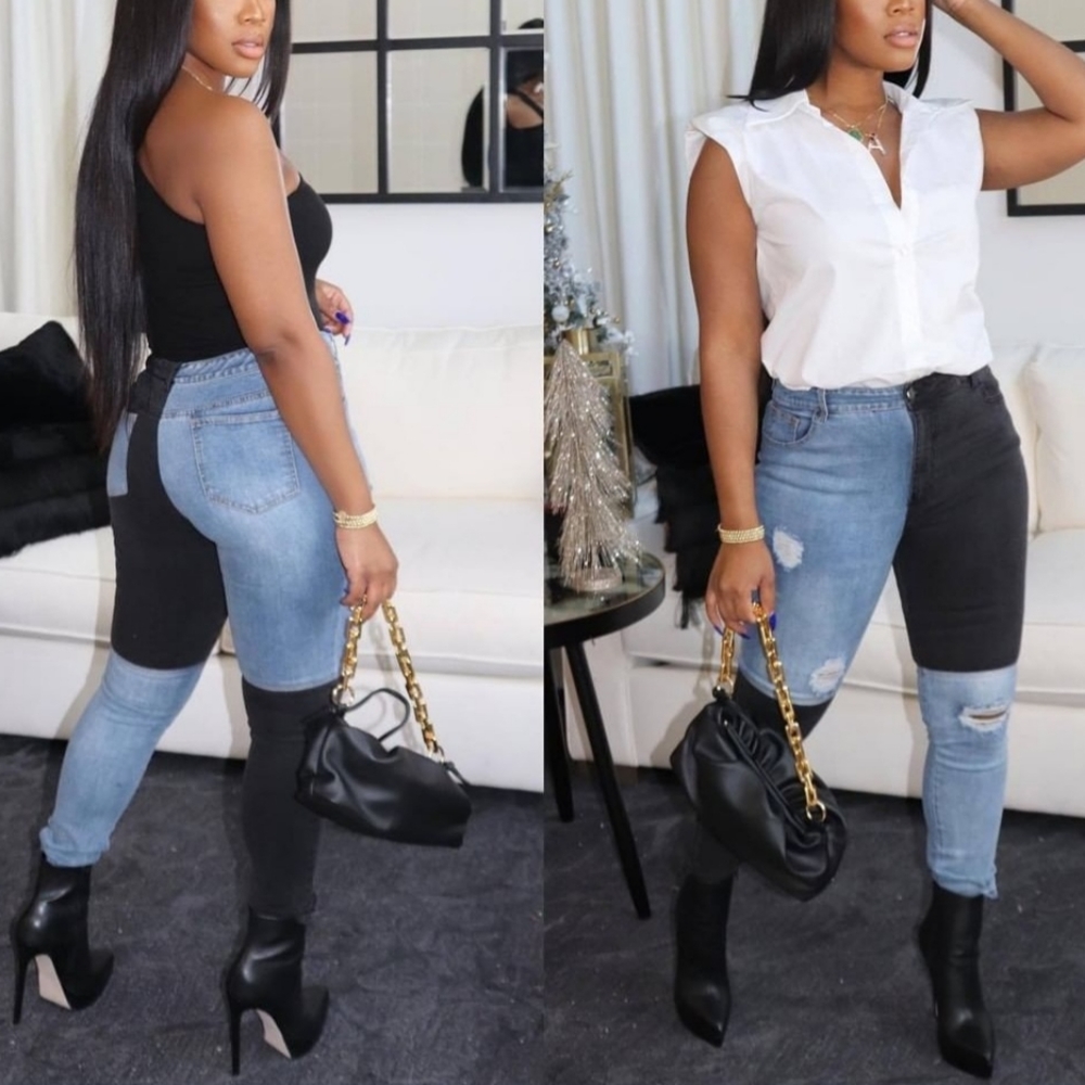 LAST PAIR!!🖤💙 HALF/HALF JEANS